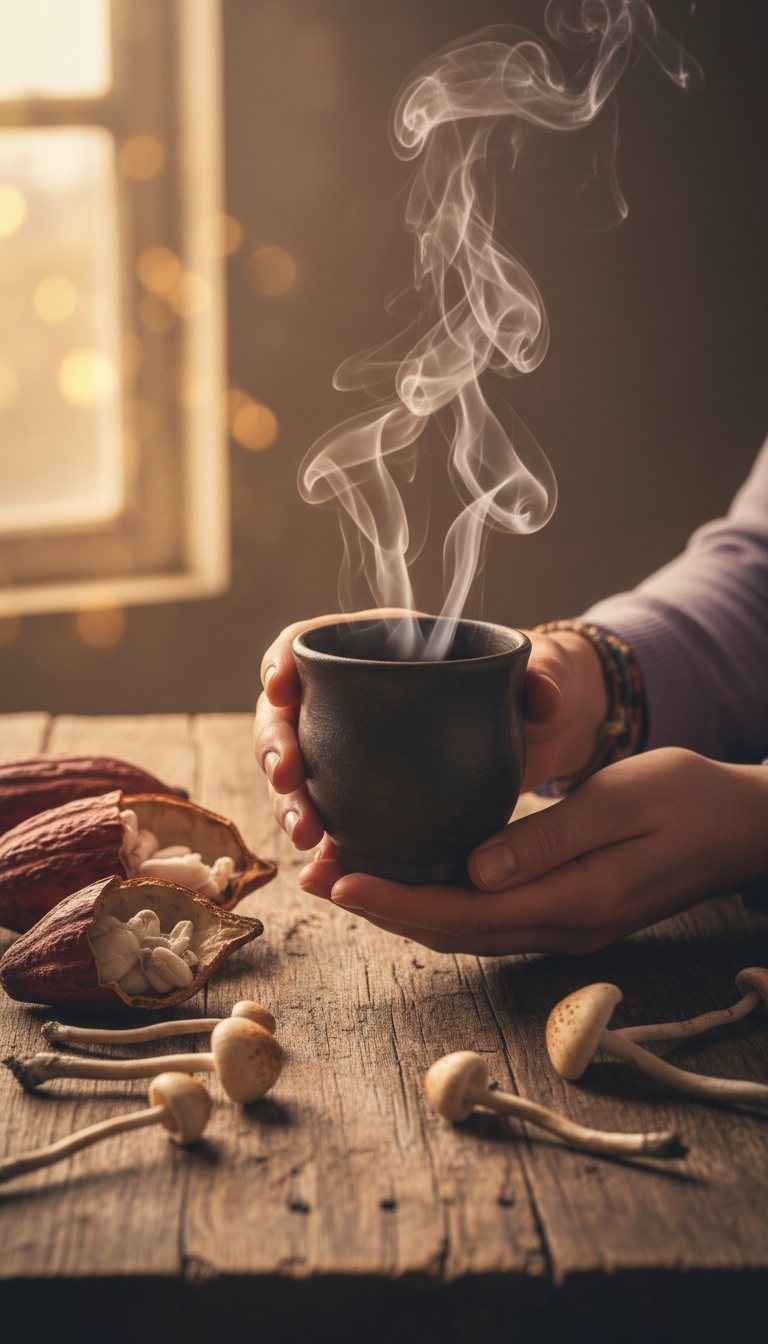 Vitality Elixir CACAO & SHROOMS- Adaptogen Booster - 7 Mushrooms & Cacao Ceremonial, by CacaoBliss