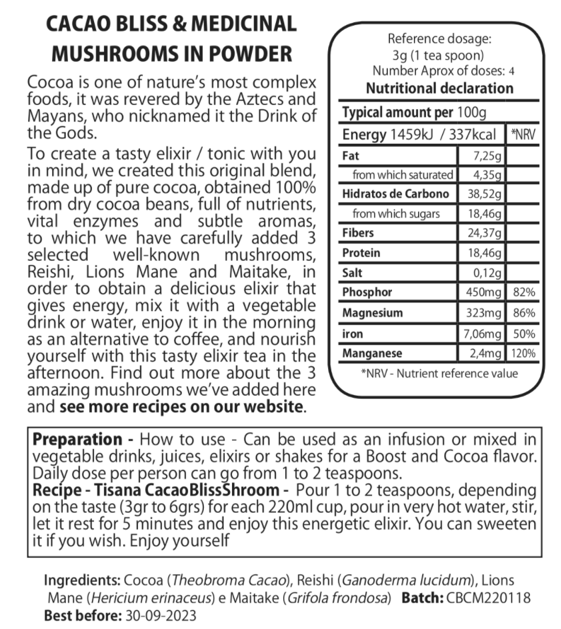 Cacao Bliss & Mushrooms 100g (Mason Jar Edition)